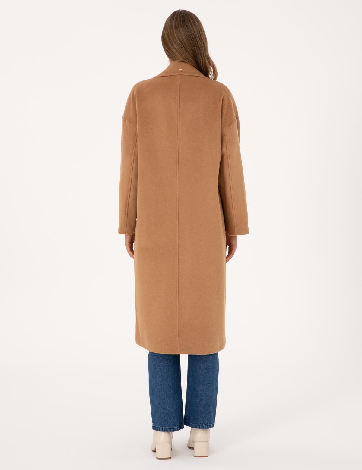 Camel Comfort Fit Kaşe Kaban - 50308955003