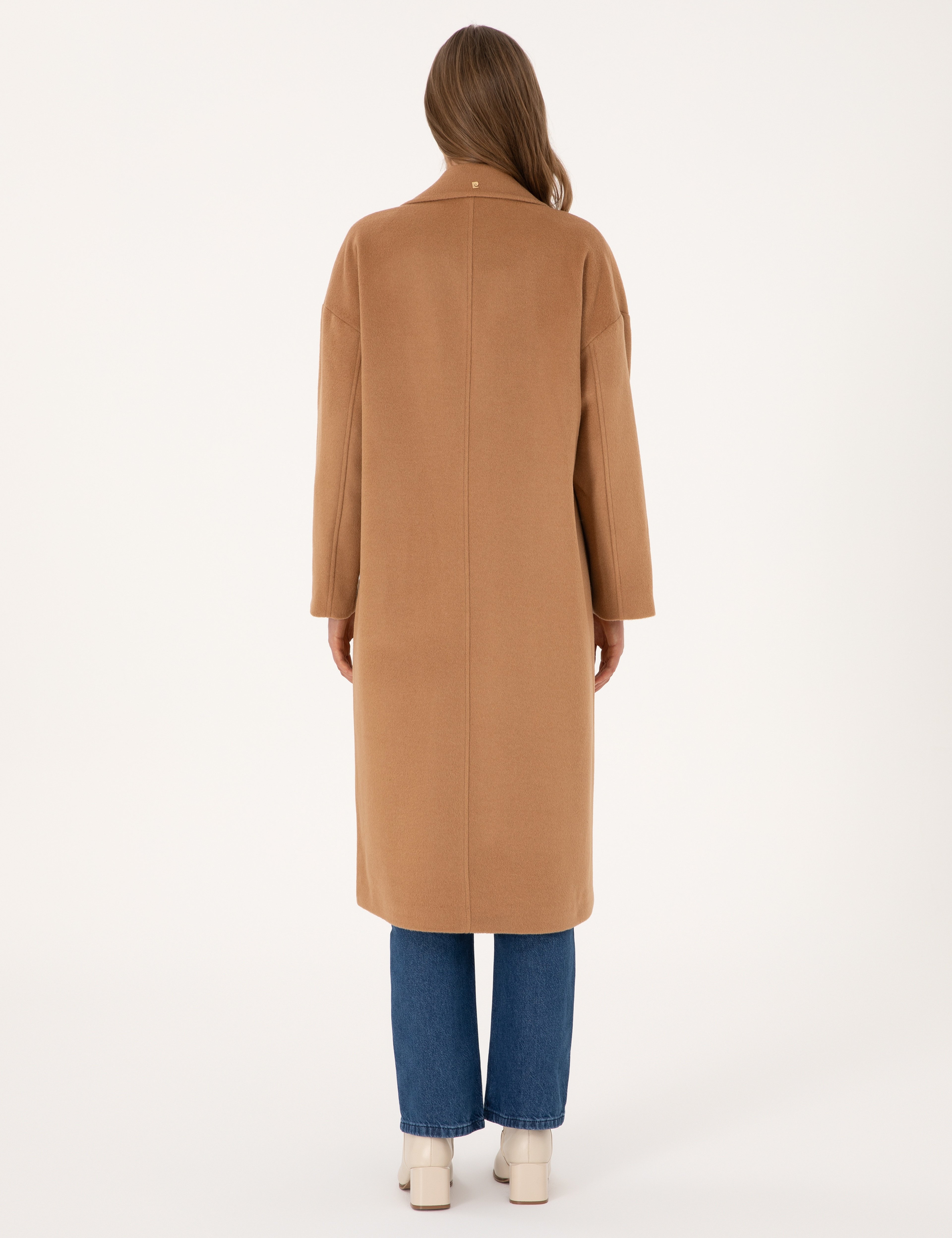 Camel Comfort Fit Yün Karışımlı Kaşe Kaban