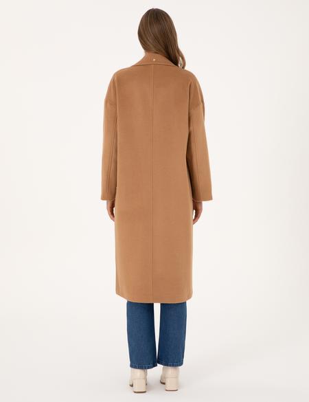 Camel Comfort Fit Kaşe Kaban - 50308955003