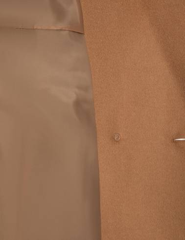 Camel Comfort Fit Yün Karışımlı Kaşe Kaban