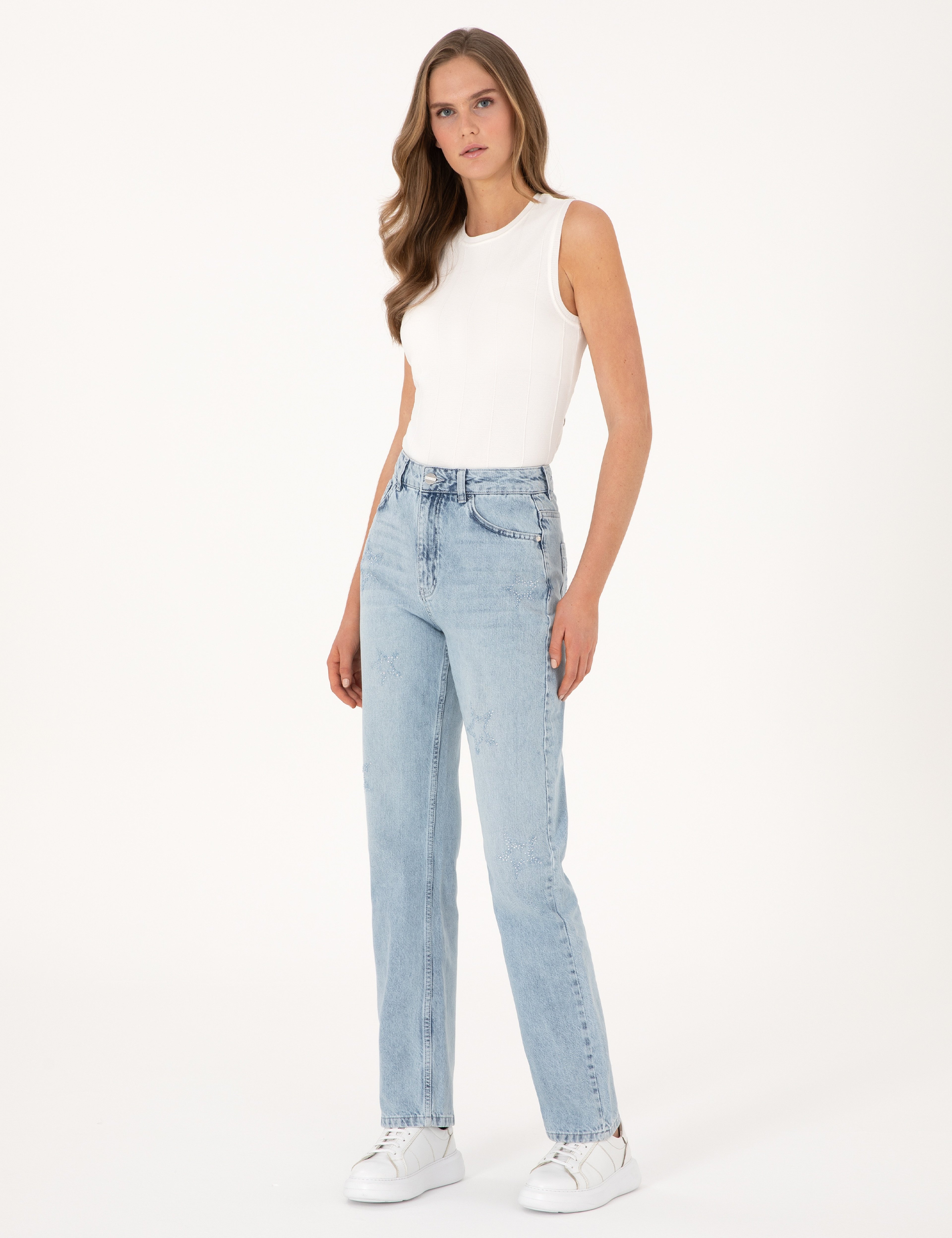 Açık Mavi Straight Fit Jean Pantolon