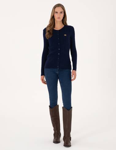 Lacivert Ex. Slim Fit Triko Hırka