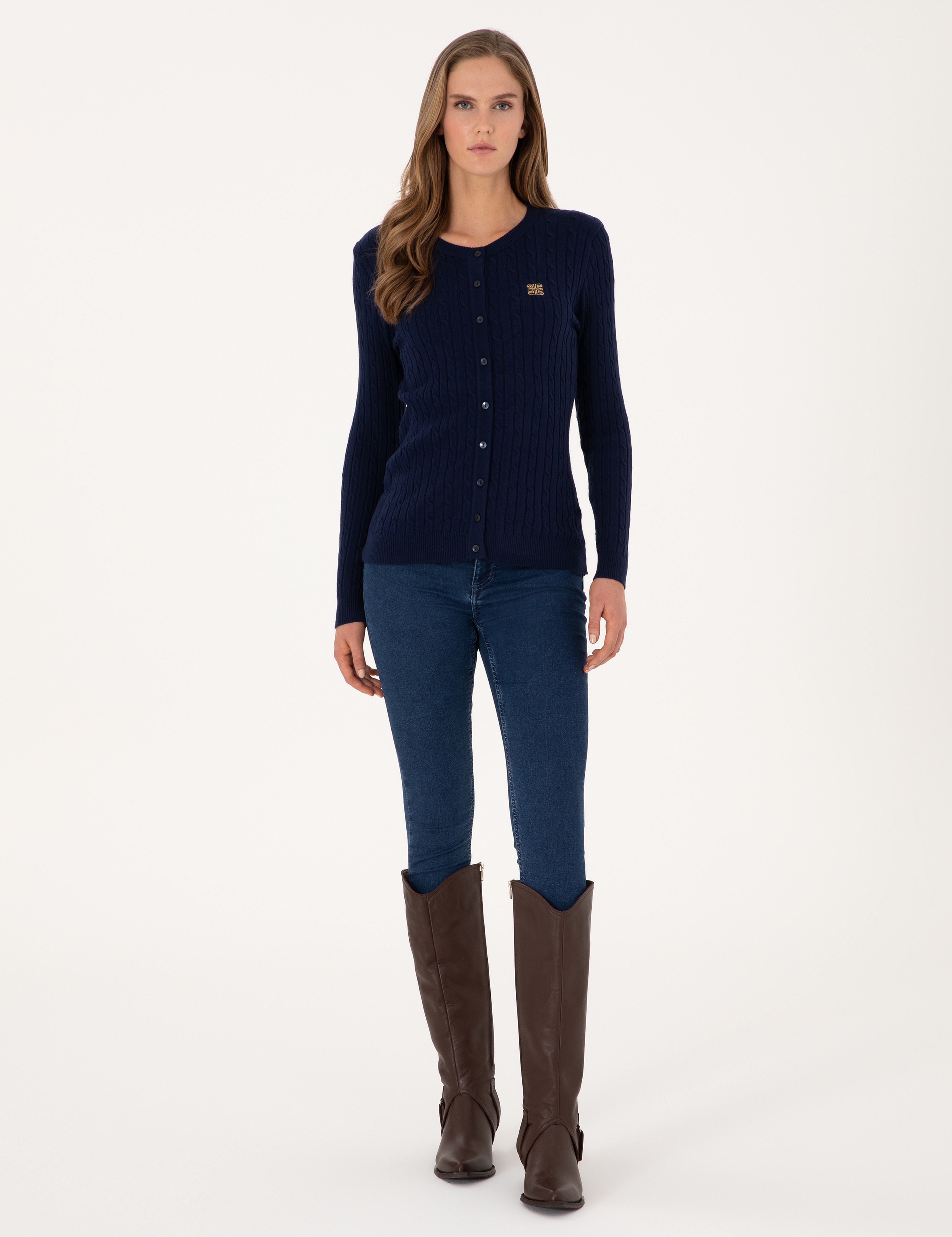 Lacivert Extra Slim Fit Triko Hırka - Image 4
