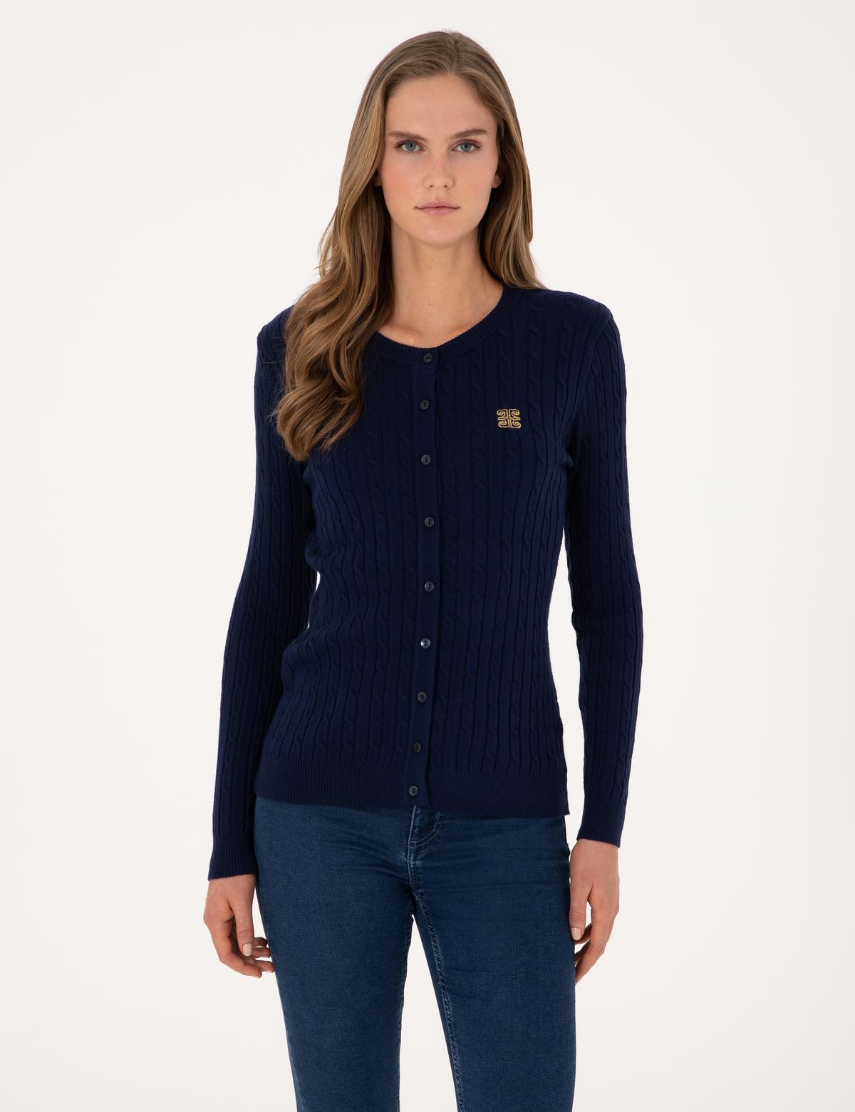 Lacivert Ex. Slim Fit Triko Hırka