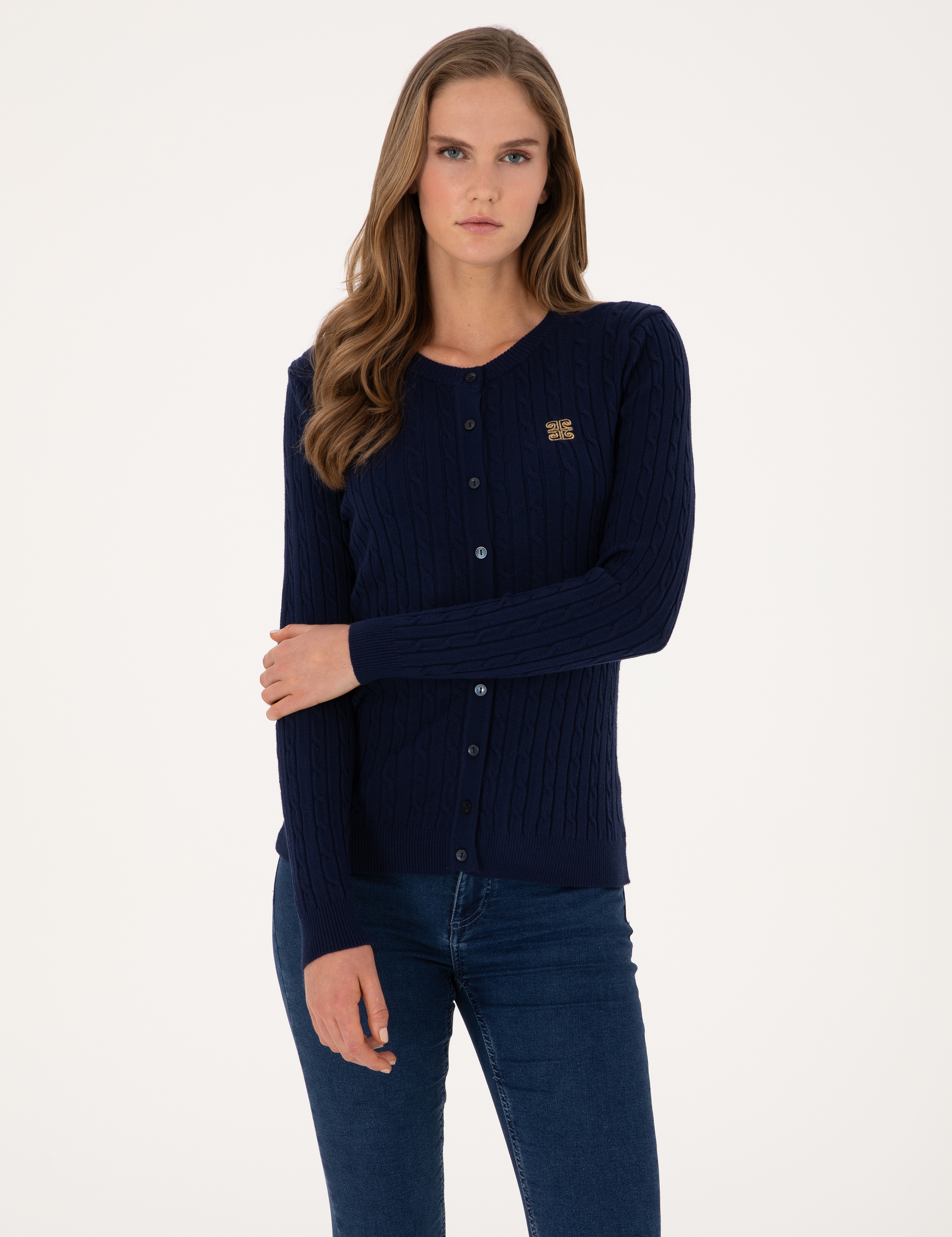 Lacivert Extra Slim Fit Triko Hırka - Image 3