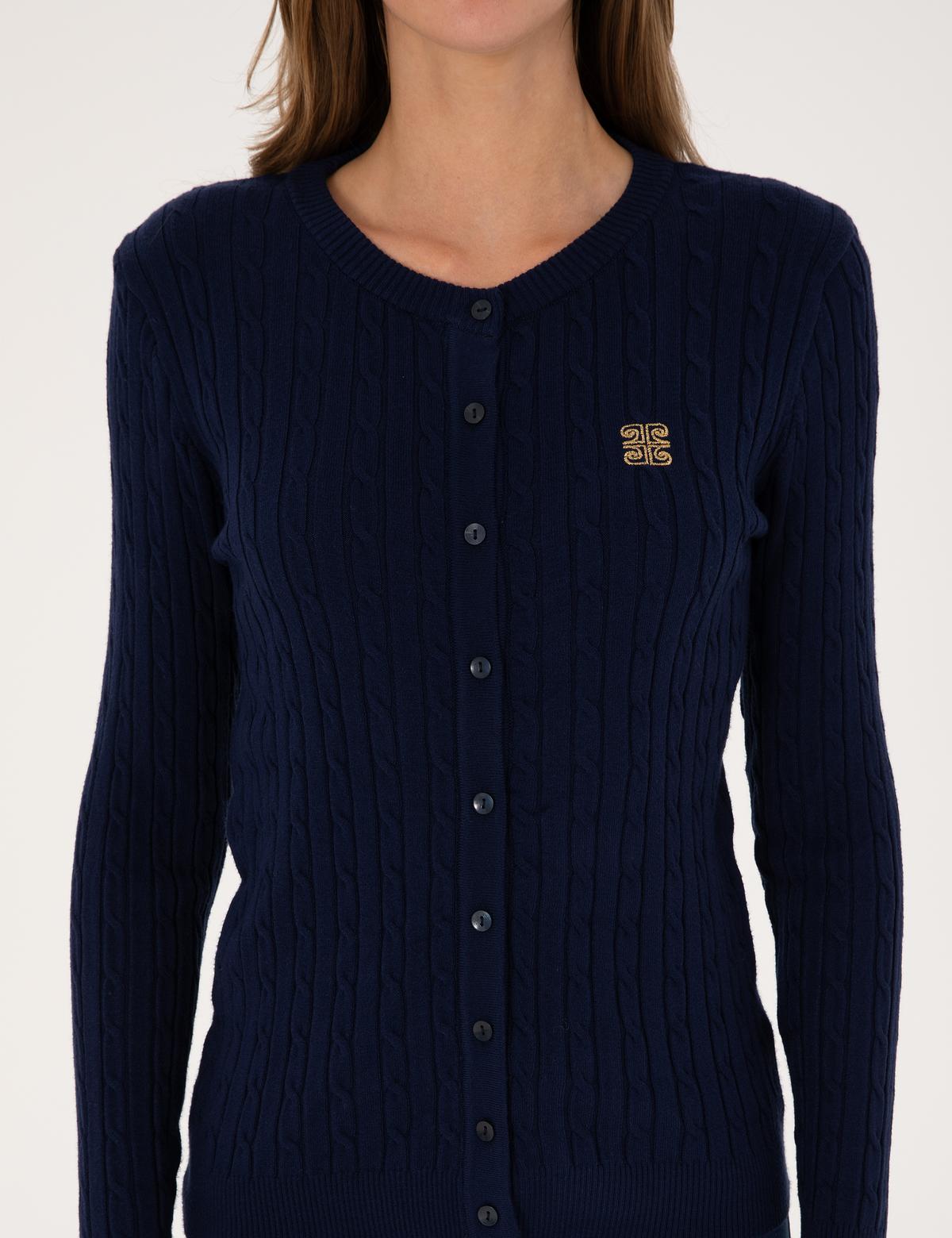 Lacivert Ex. Slim Fit Triko Hırka - 50317064004