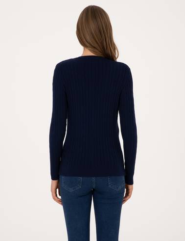 Lacivert Ex. Slim Fit Triko Hırka