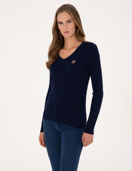 Lacivert Ex. Slim Fit Basic Kazak - 50317062025