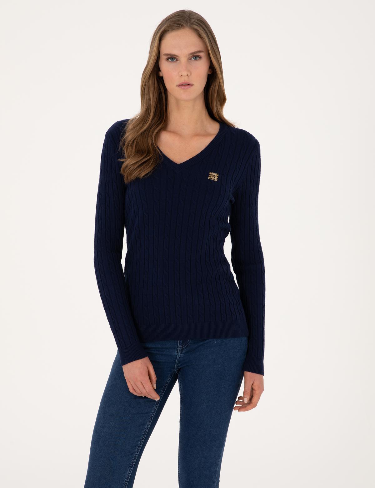 Lacivert Ex. Slim Fit Basic Kazak - 50317062025