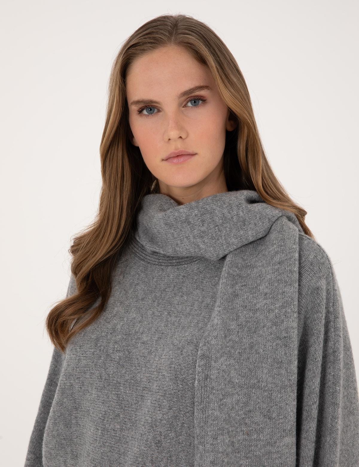 Gri Melanj Oversize Kazak - 50311855018