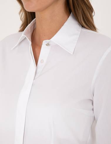 Beyaz Slim Fit Uzun Kollu Gömlek