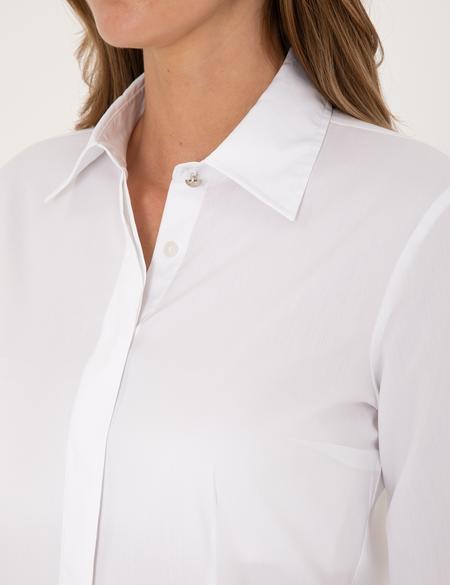 Beyaz Slim Fit Uzun Kollu Gömlek - 50313222006