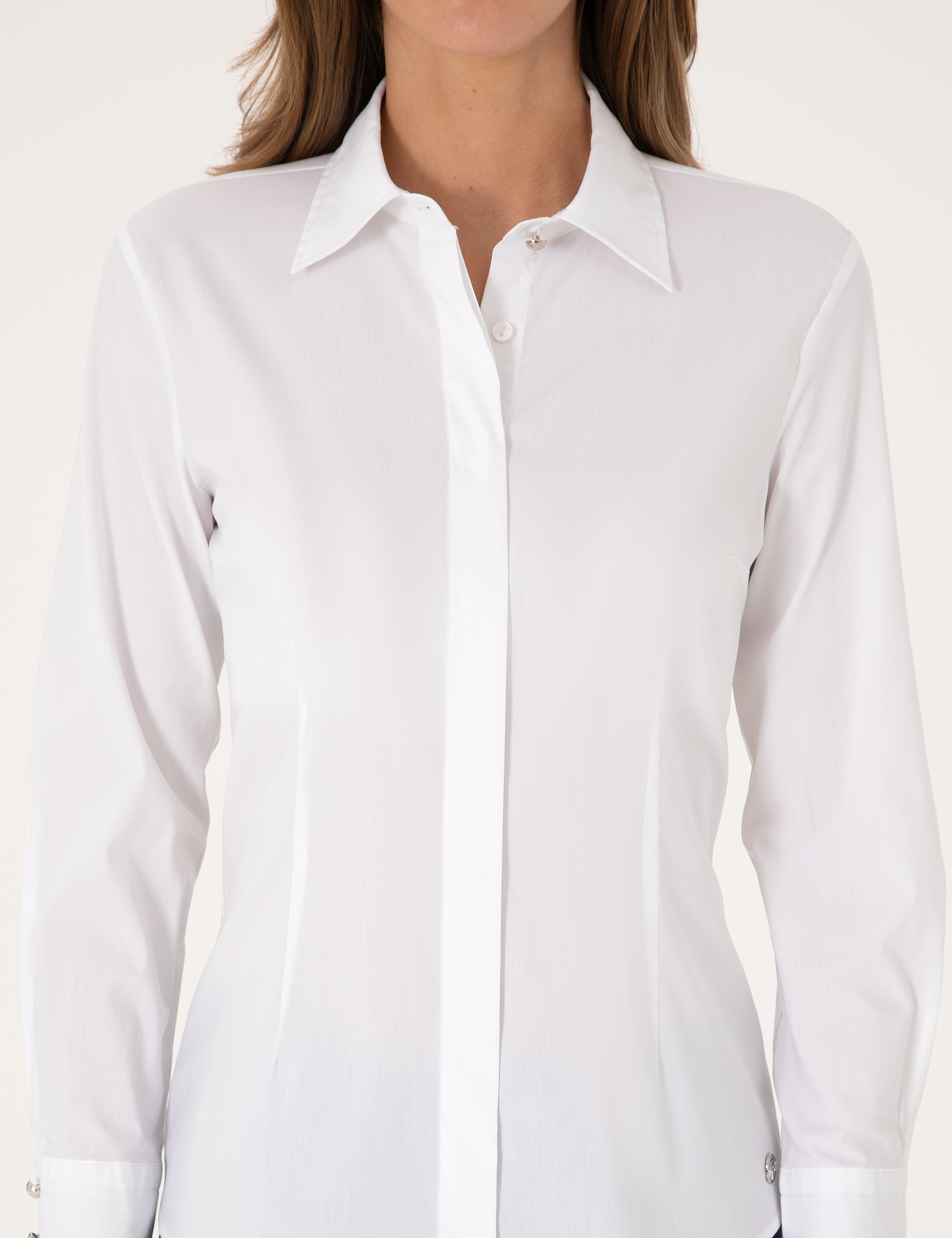 Beyaz Slim Fit Uzun Kollu Gömlek - Image 6