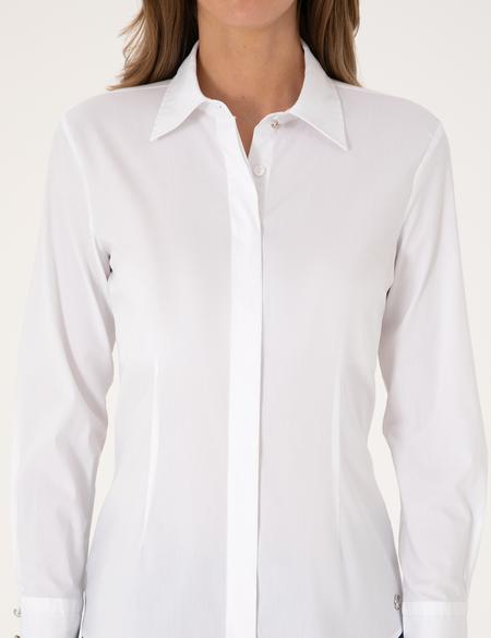 Beyaz Slim Fit Uzun Kollu Gömlek - 50313222006