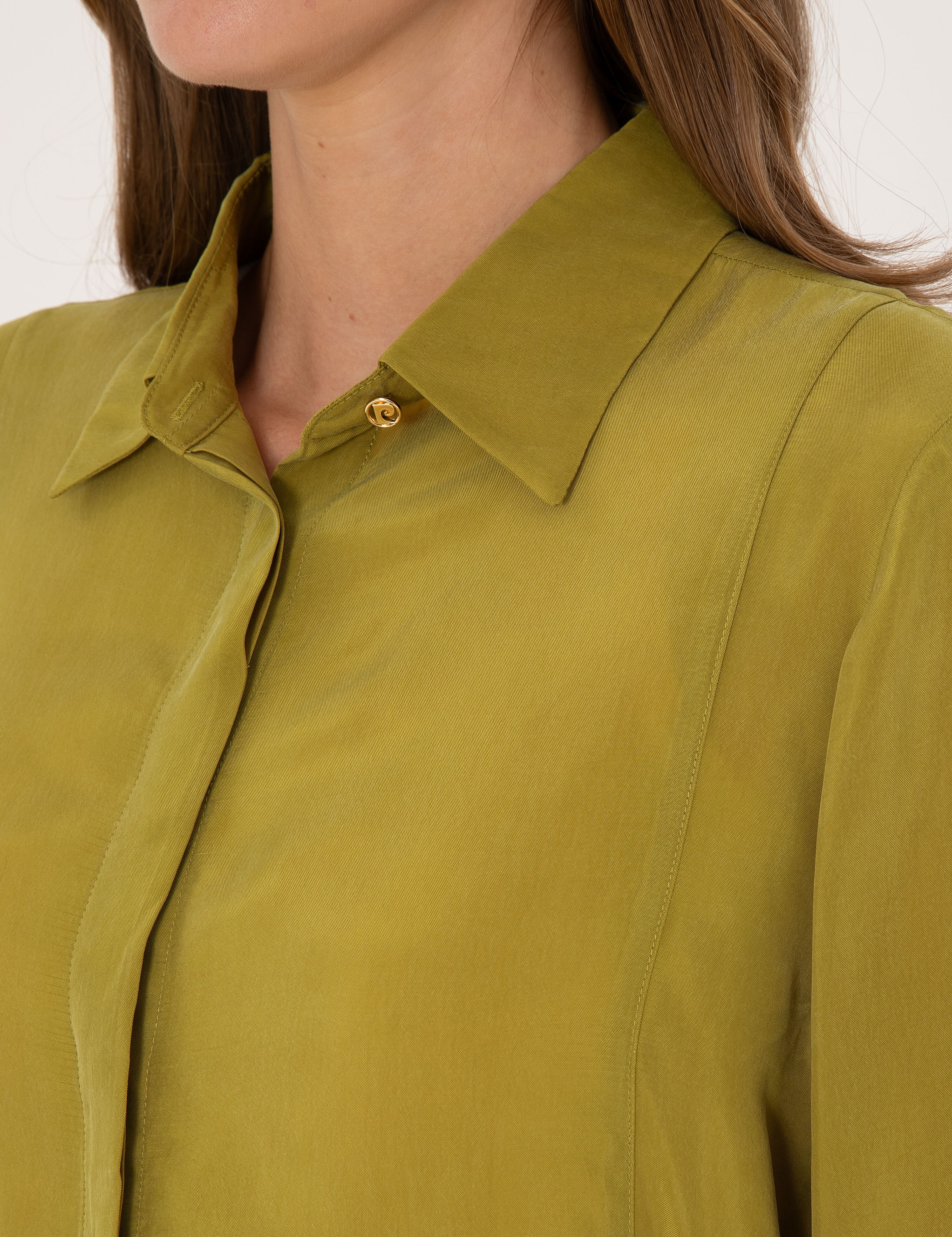 Yeşil Comfort Fit Kupro Uzun Kollu Gömlek - Image 7