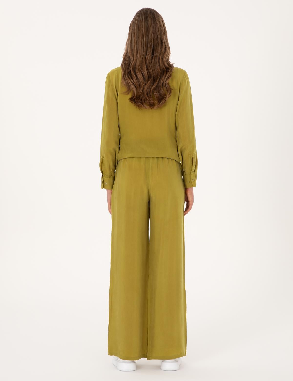 Yeşil Loose Fit Kanvas Pantolon - 50313692002