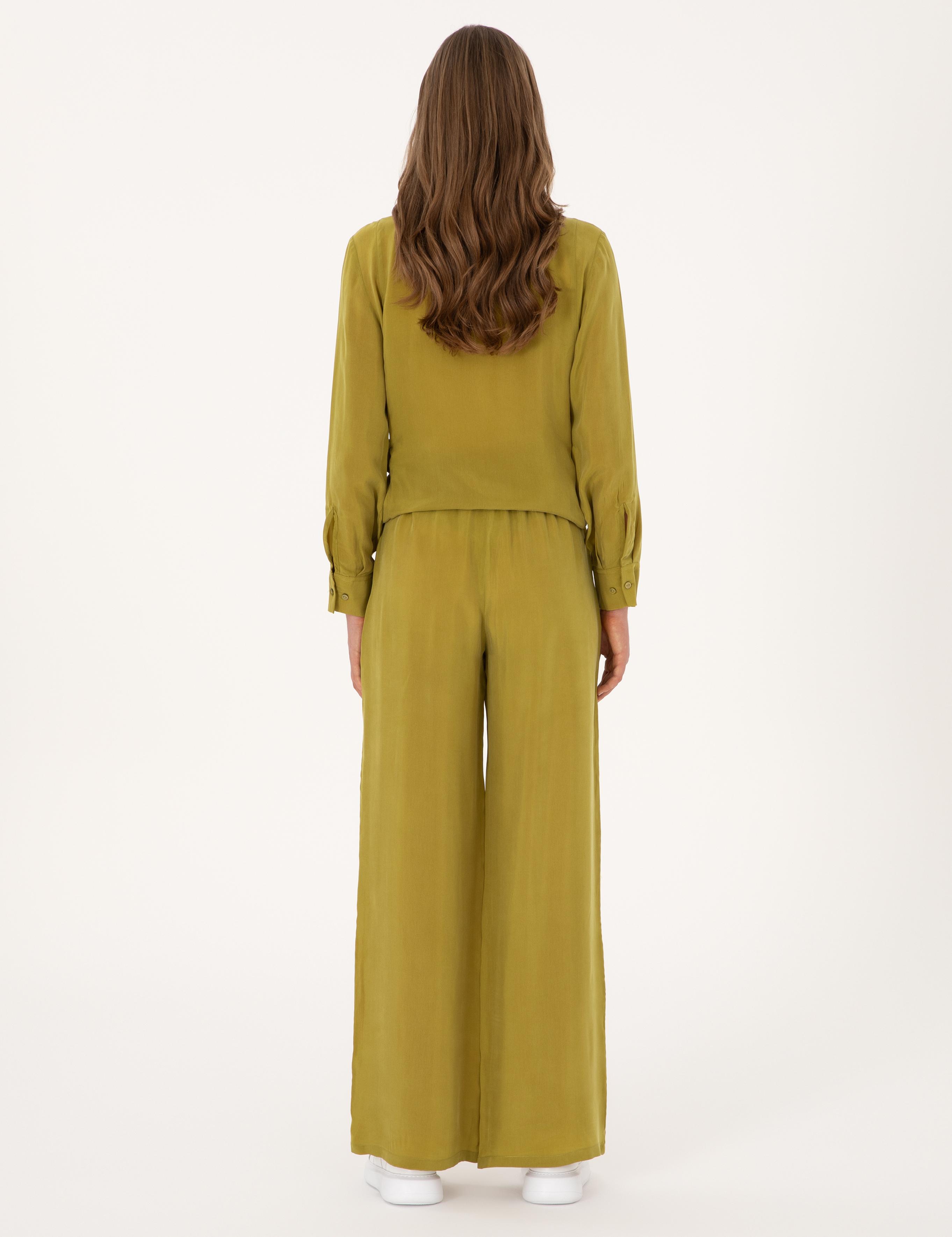 Yeşil Loose Fit Kanvas Pantolon