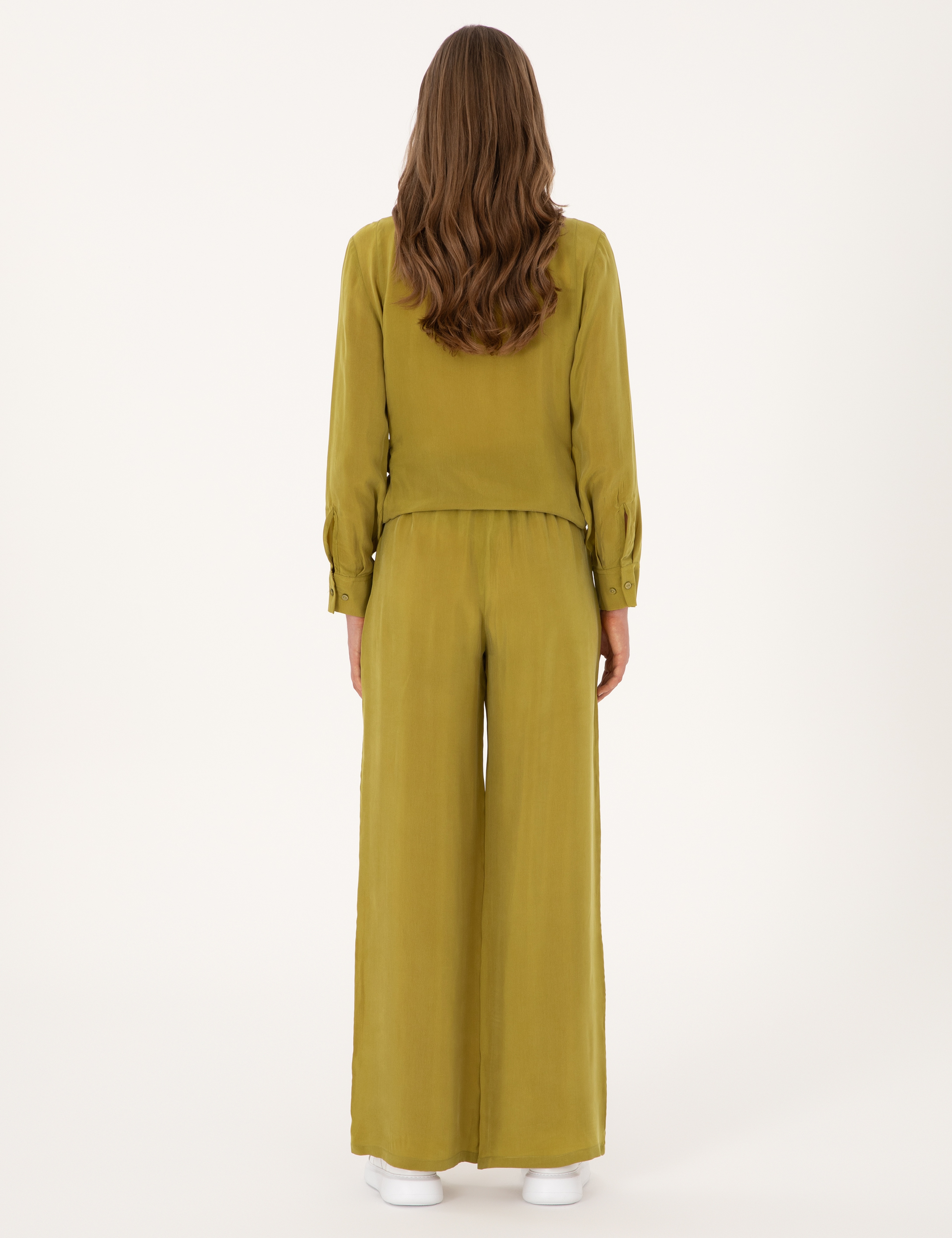Yeşil Loose Fit Kanvas Pantolon - Image 4