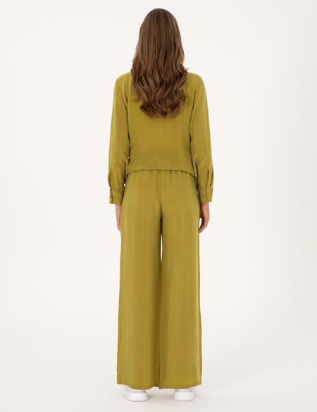 Yeşil Loose Fit Kanvas Pantolon - 50313692002