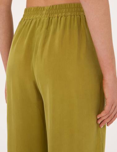 Yeşil Loose Fit Kanvas Pantolon
