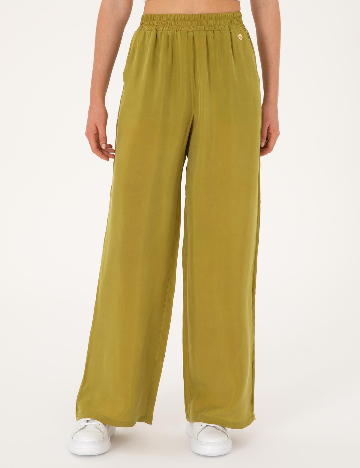 Yeşil Loose Fit Kanvas Pantolon - 50313692002