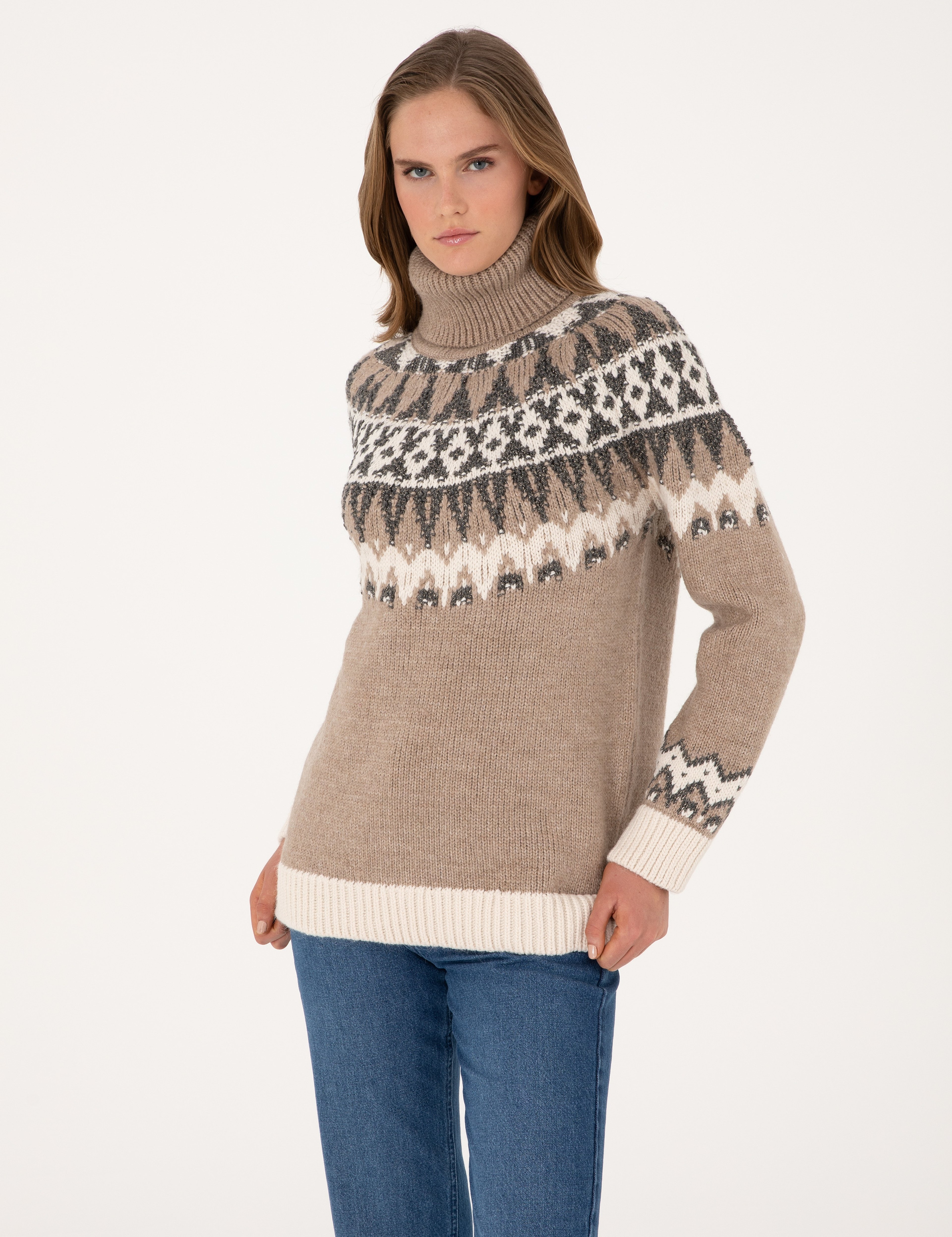Vizon Regular Fit Balıkçı Yaka Kazak - Image 1