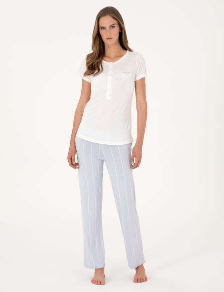 Beyaz Lohusa Pijama Takımı - 50319051002