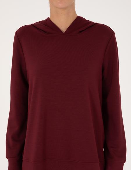 Vişne Oversize Modal Karışımlı Kapüşonlu Sweatshirt - 50314972039