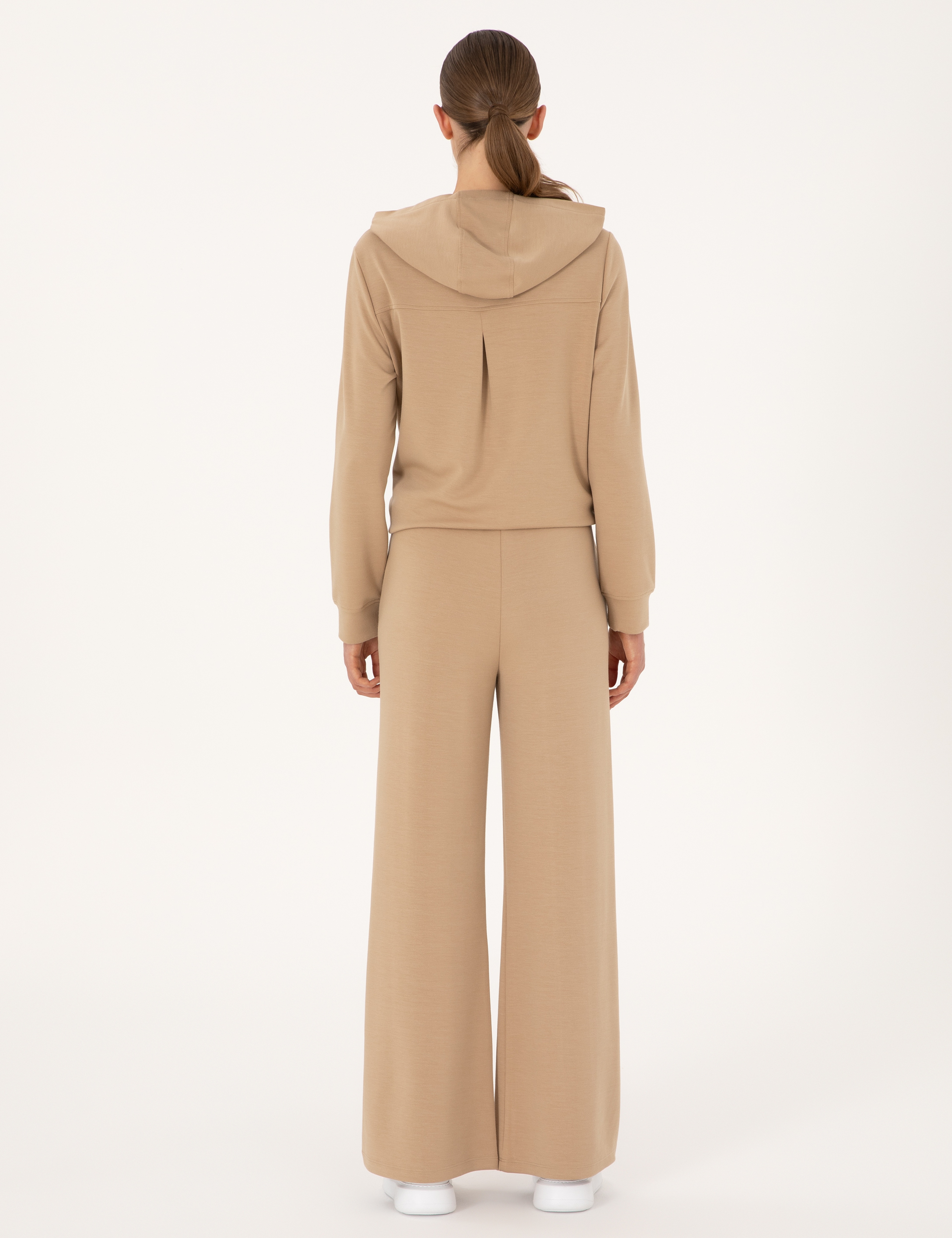 Bej Flare Fit Modal Karışımlı Eşofman Altı - Image 4