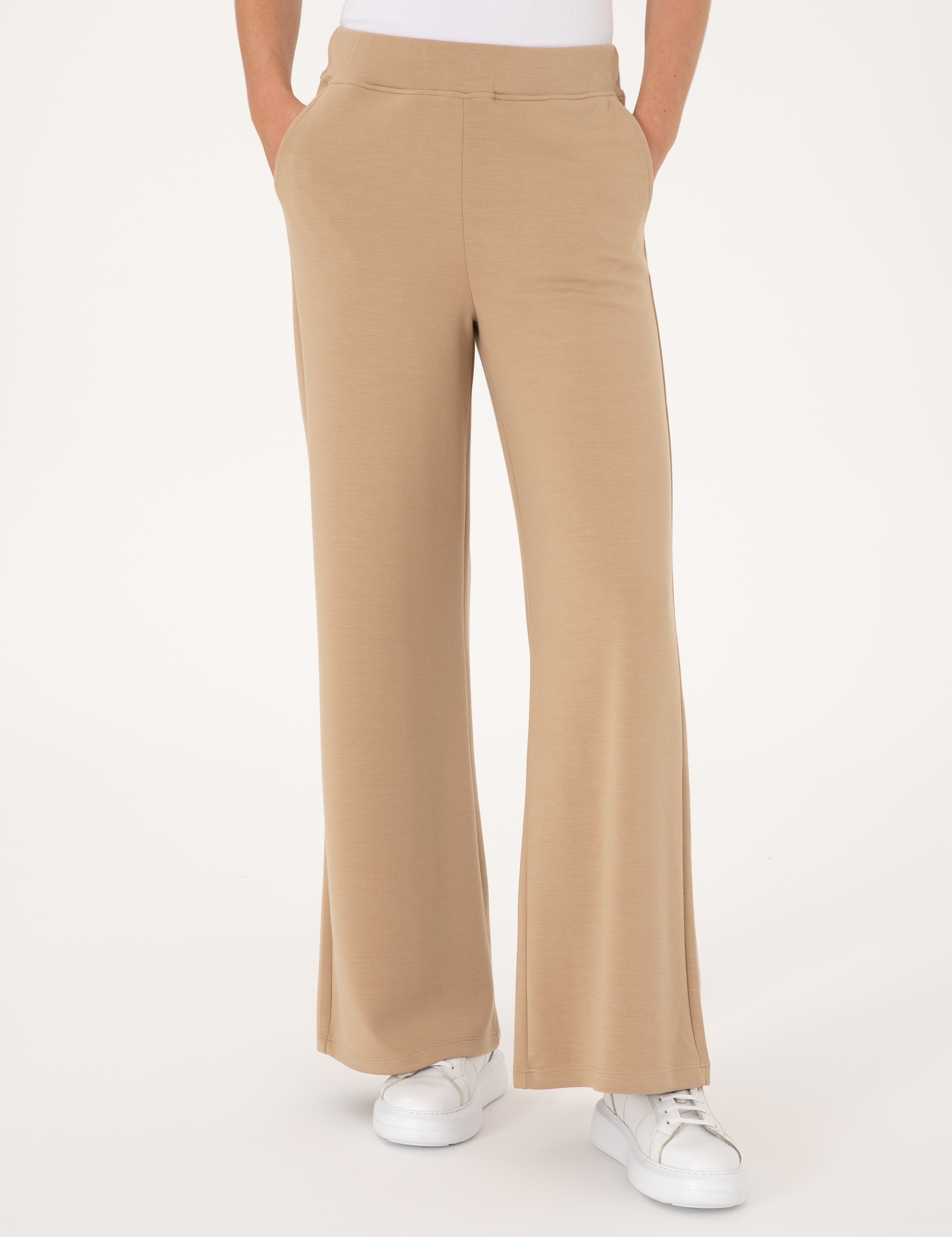 Bej Flare Fit Modal Karışımlı Eşofman Altı - Image 2