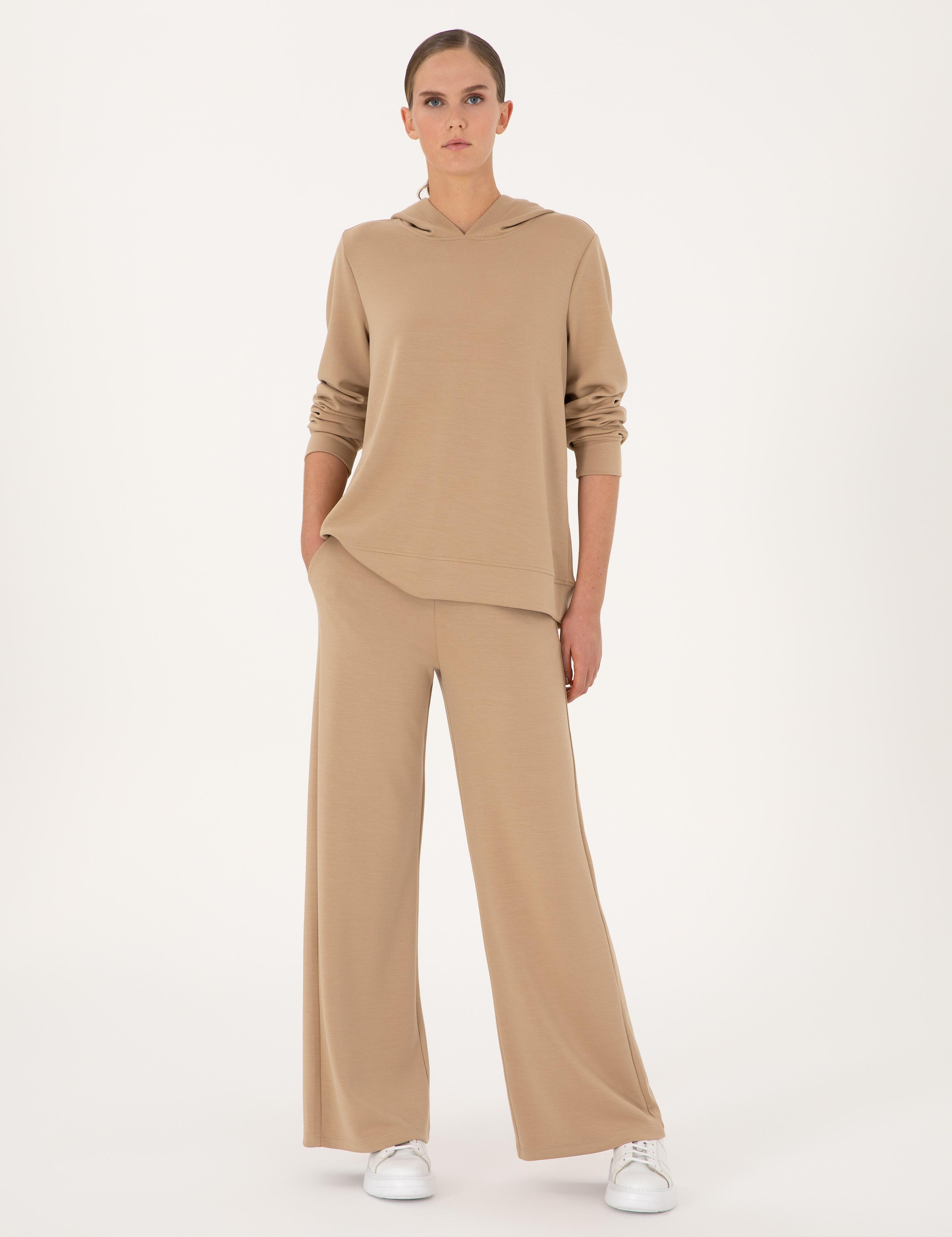 Bej Flare Fit Modal Karışımlı Eşofman Altı