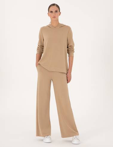 Bej Flare Fit Modal Karışımlı Eşofman Altı