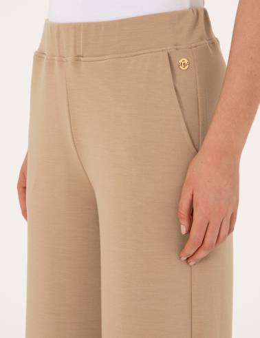 Bej Flare Fit Modal Karışımlı Eşofman Altı
