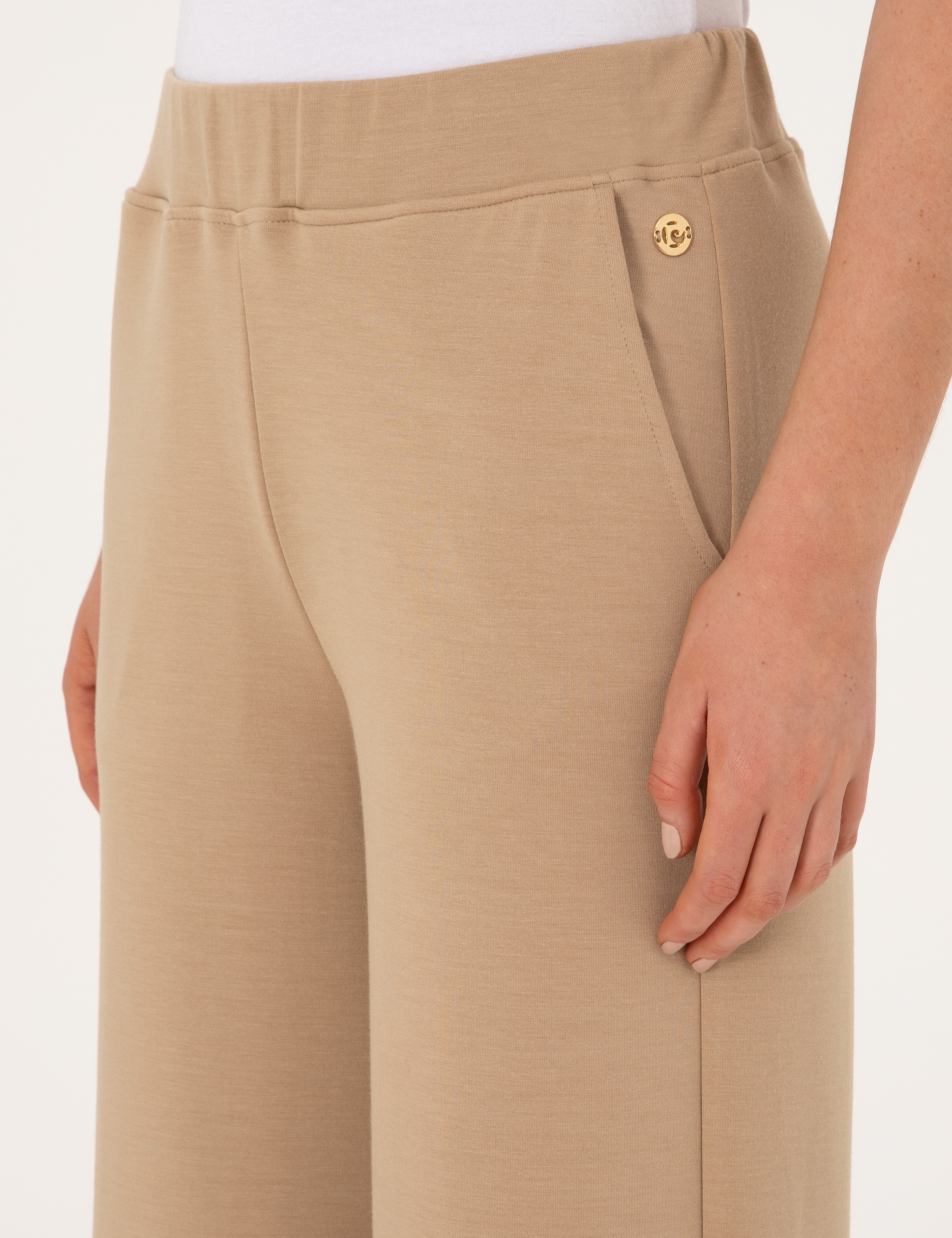 Bej Flare Fit Modal Karışımlı Eşofman Altı - Image 5