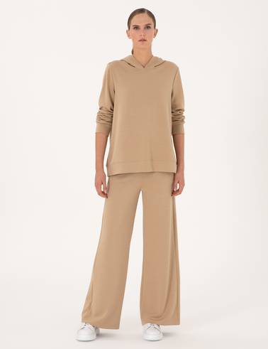 Bej Flare Fit Modal Karışımlı Eşofman Altı