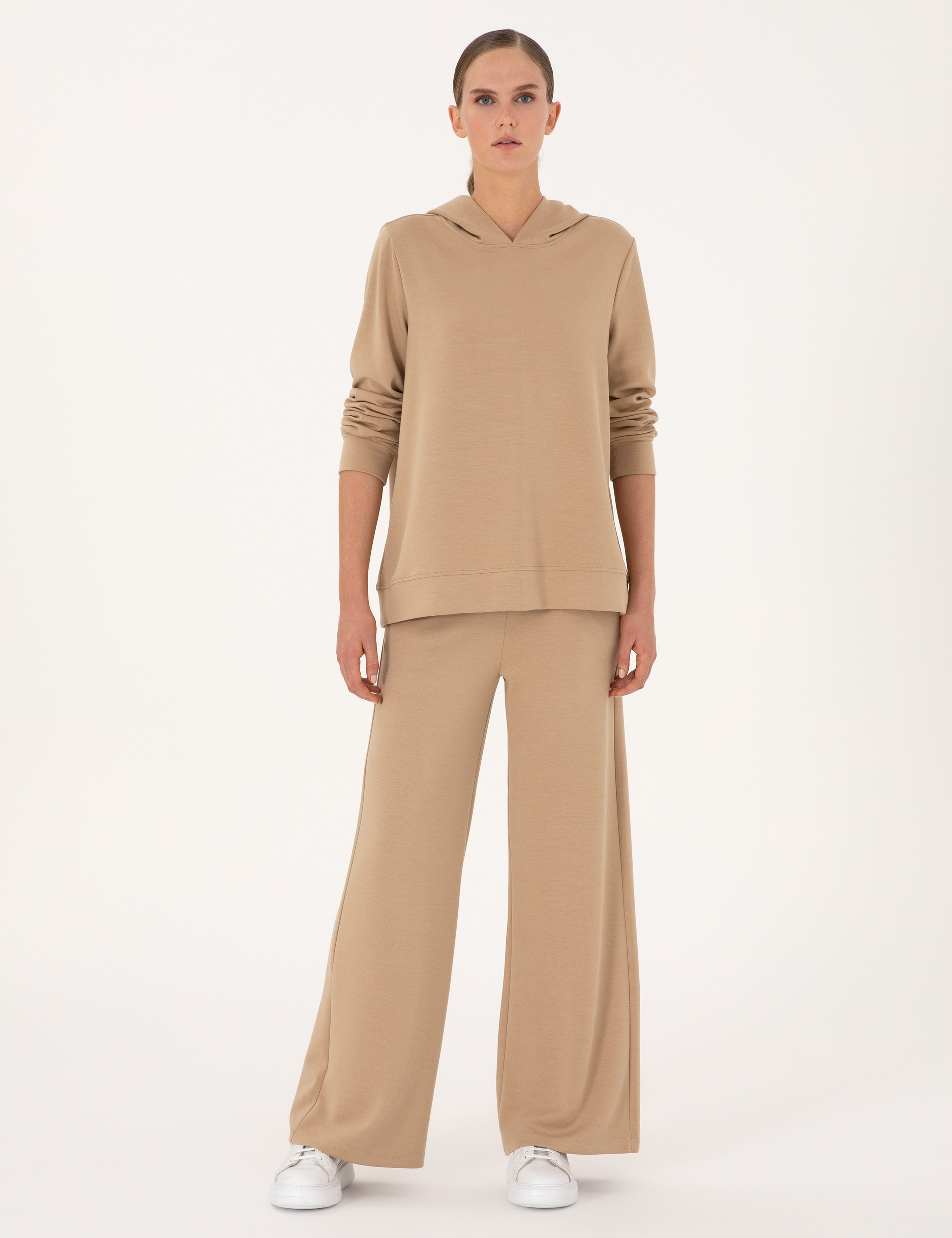 Bej Flare Fit Modal Karışımlı Eşofman Altı