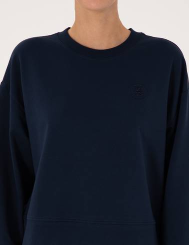 Lacivert Oversize 2 İplik Sweatshirt