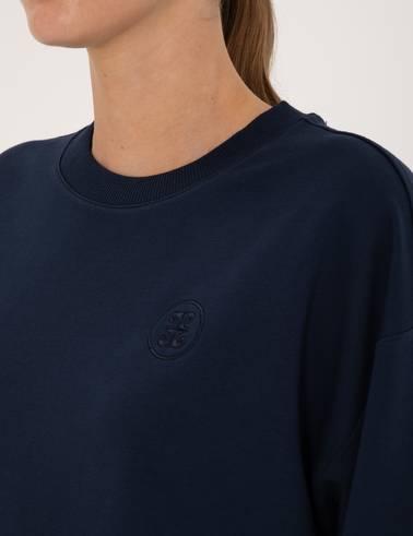 Lacivert Oversize 2 İplik Sweatshirt