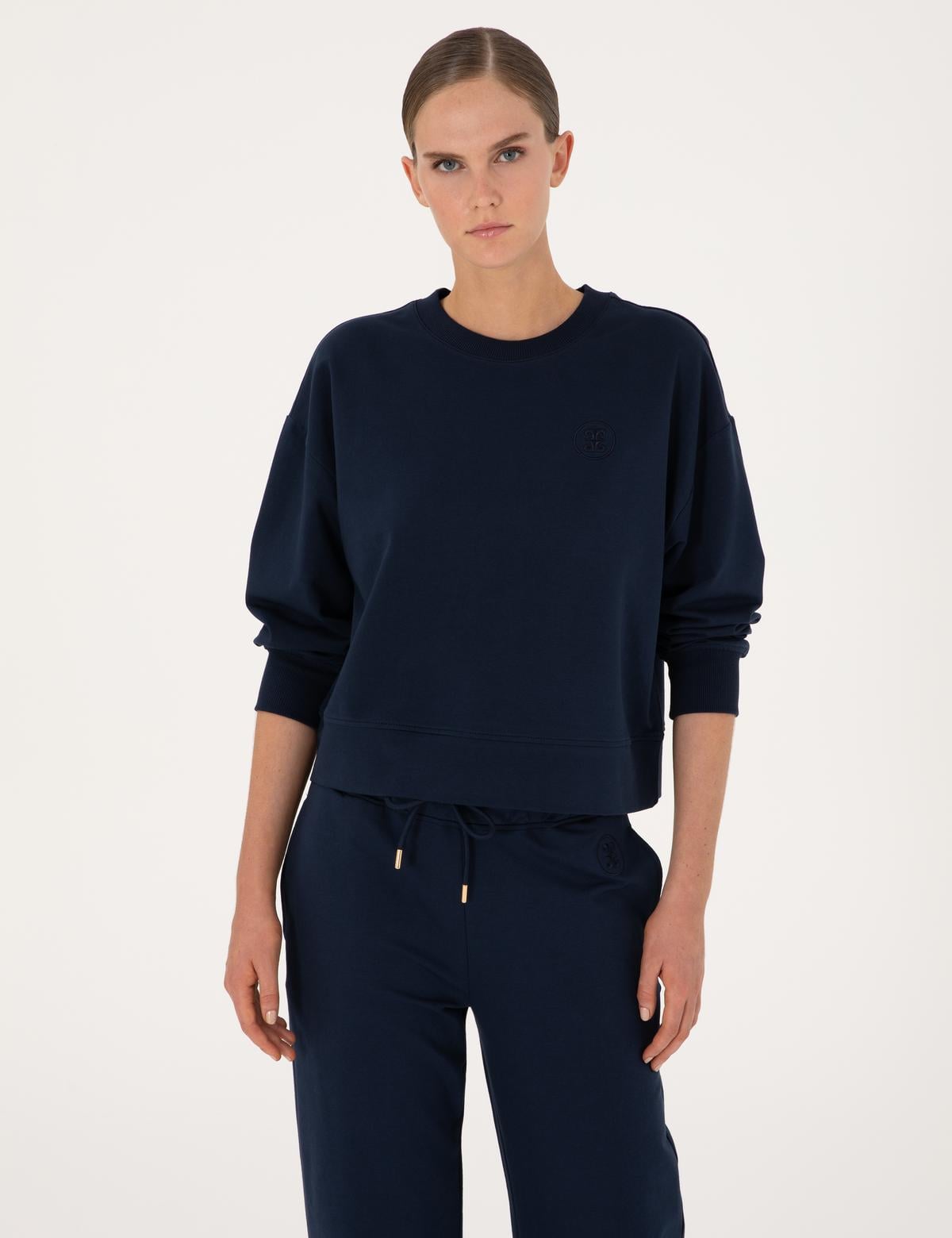 Lacivert Oversize 2 İplik Sweatshirt