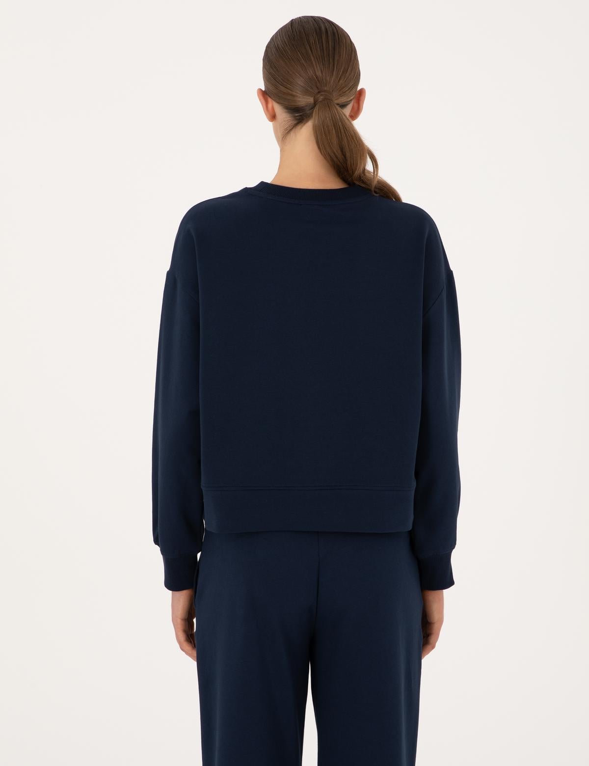 Lacivert Oversize 2 İplik Sweatshirt - 50314963012