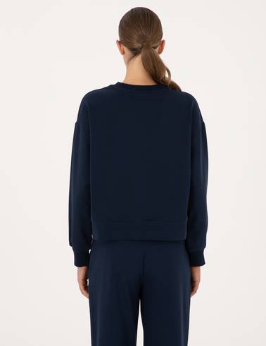 Lacivert Oversize 2 İplik Sweatshirt