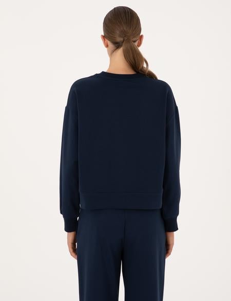 Lacivert Oversize 2 İplik Sweatshirt - 50314963012