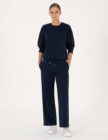 Lacivert Oversize 2 İplik Sweatshirt