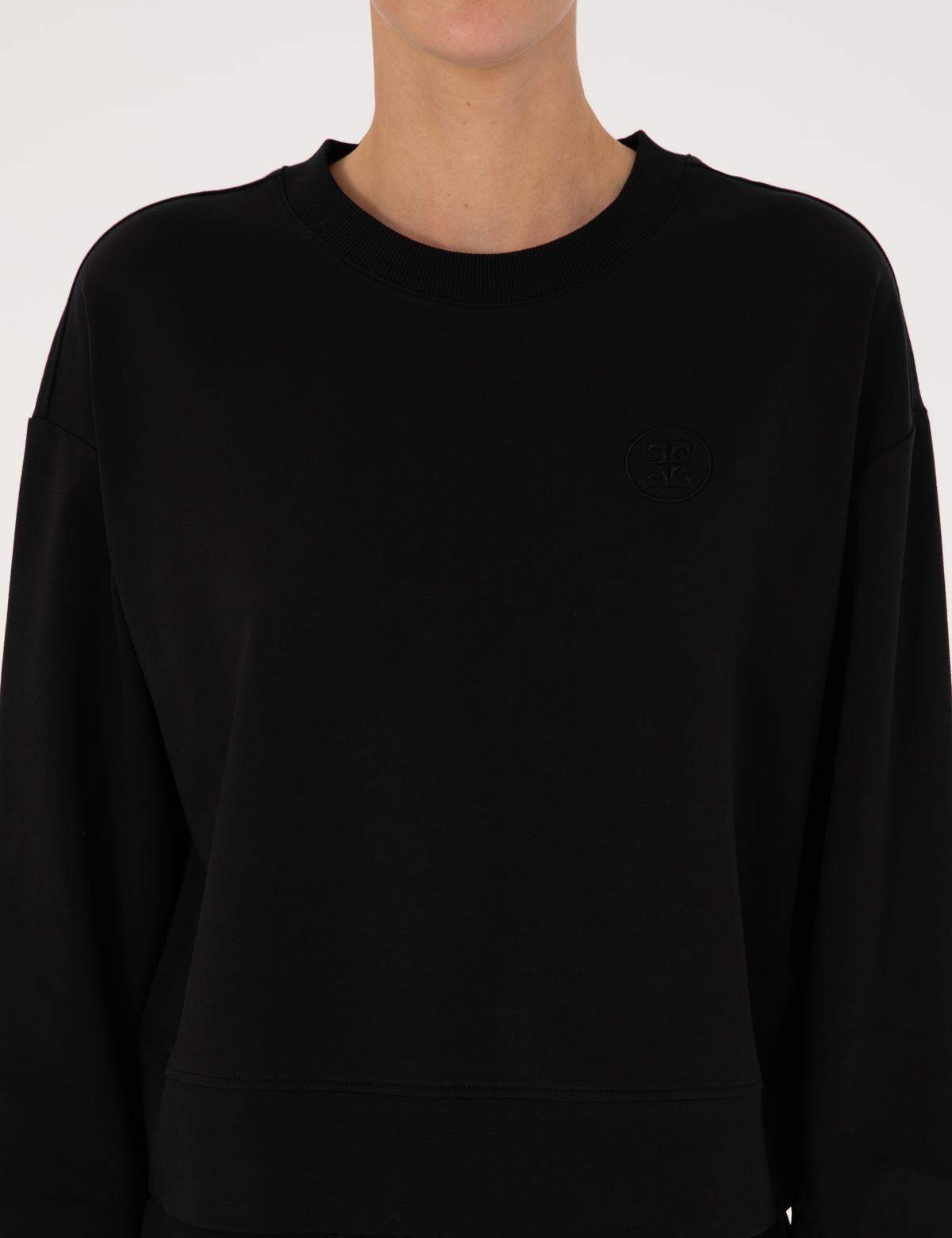 Siyah Oversize 2 İplik Sweatshirt - 50314963043