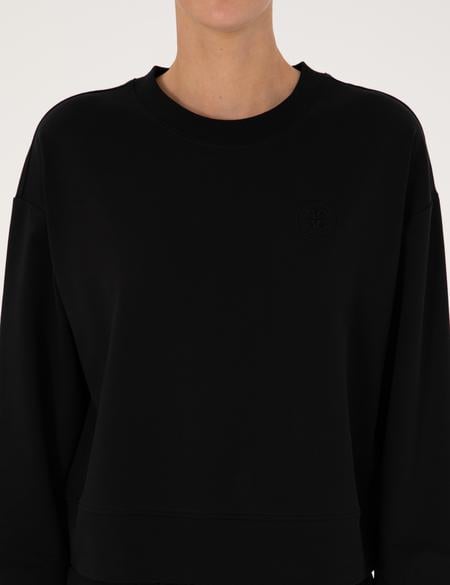 Siyah Oversize 2 İplik Sweatshirt - 50314963043