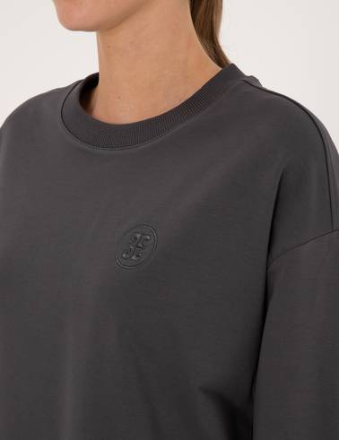 Antrasit Oversize 2 İplik Sweatshirt