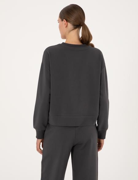 Antrasit Oversize 2 İplik Sweatshirt - 50314963025