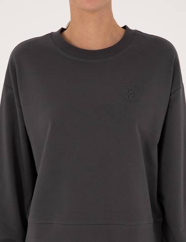 Antrasit Oversize 2 İplik Sweatshirt
