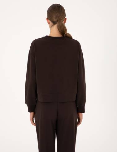 Kahverengi Oversize 2 İplik Sweatshirt