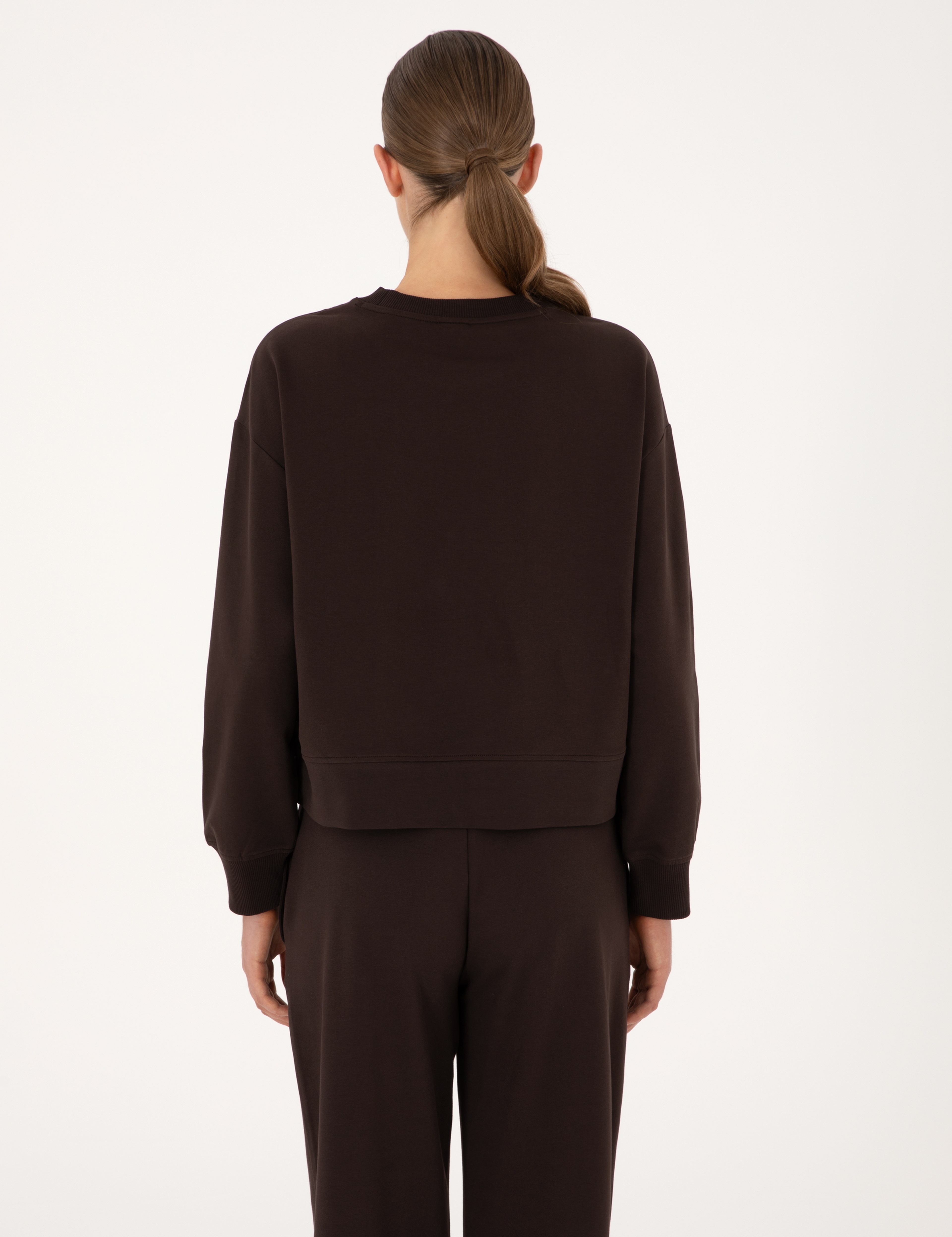 Kahverengi Oversize 2 İplik Sweatshirt - Image 5